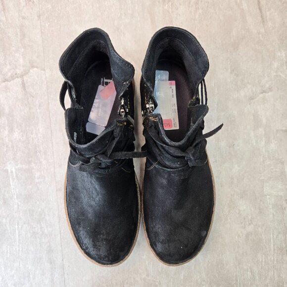 Born Chukka Boot 8.5 Black Leather Distressed Comfort Desert Grunge Ankle Bootie - Picture 2 of 13